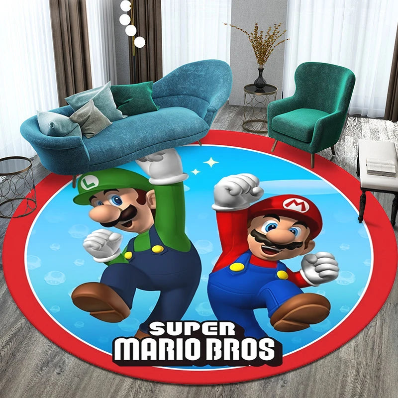 Mario Printed Circular Carpet Decorative