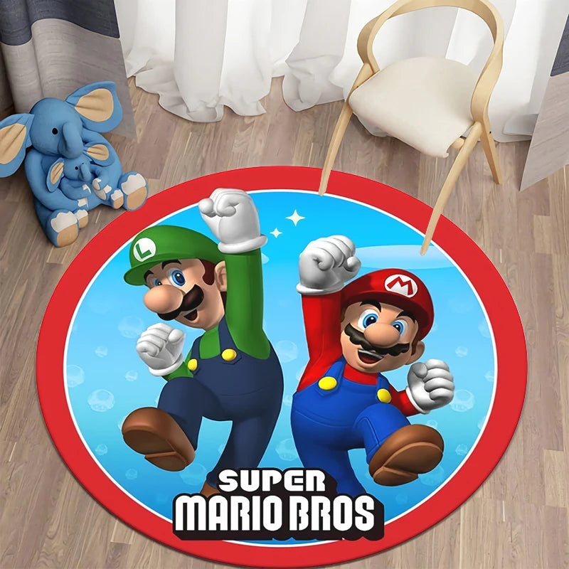 Mario Printed Circular Carpet Decorative