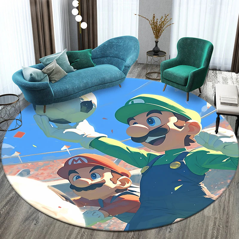 Mario Printed Circular Carpet Decorative