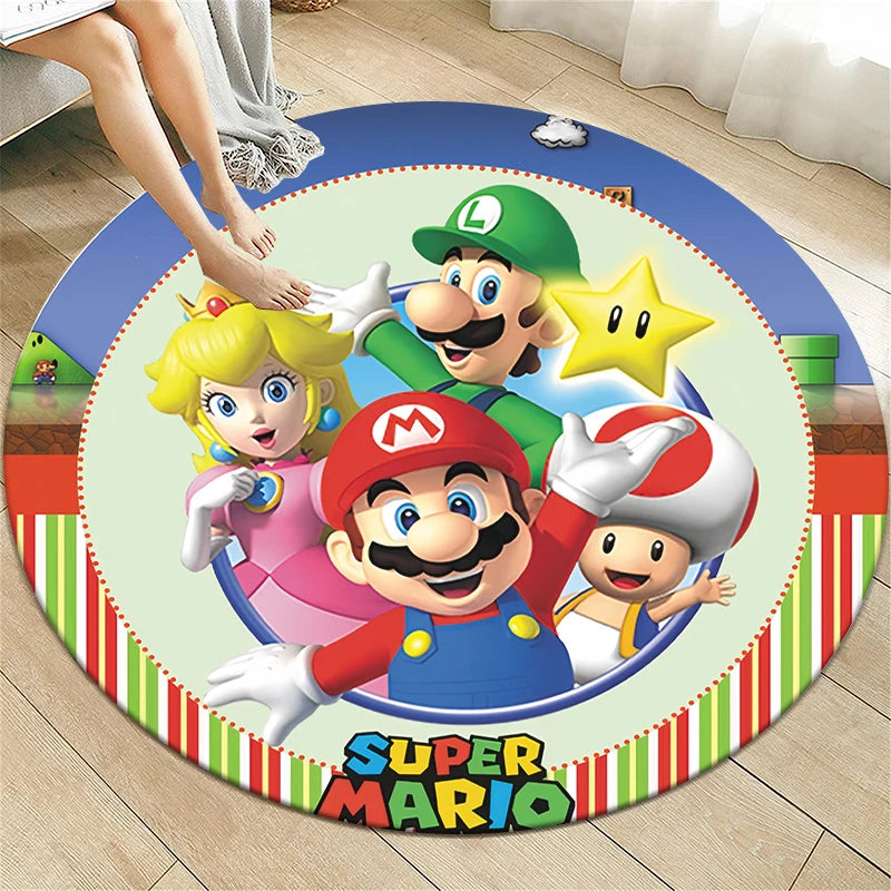 Mario Printed Circular Carpet Decorative