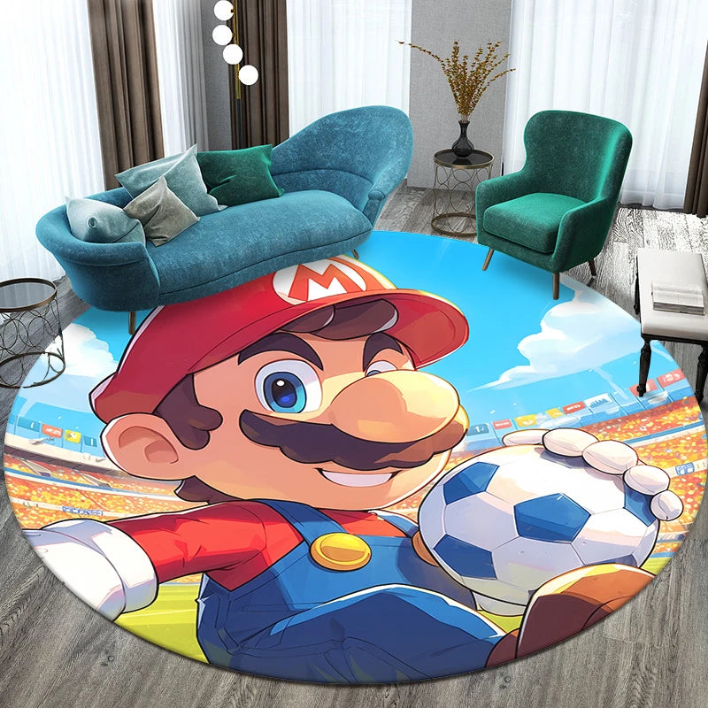 Mario Printed Circular Carpet Decorative
