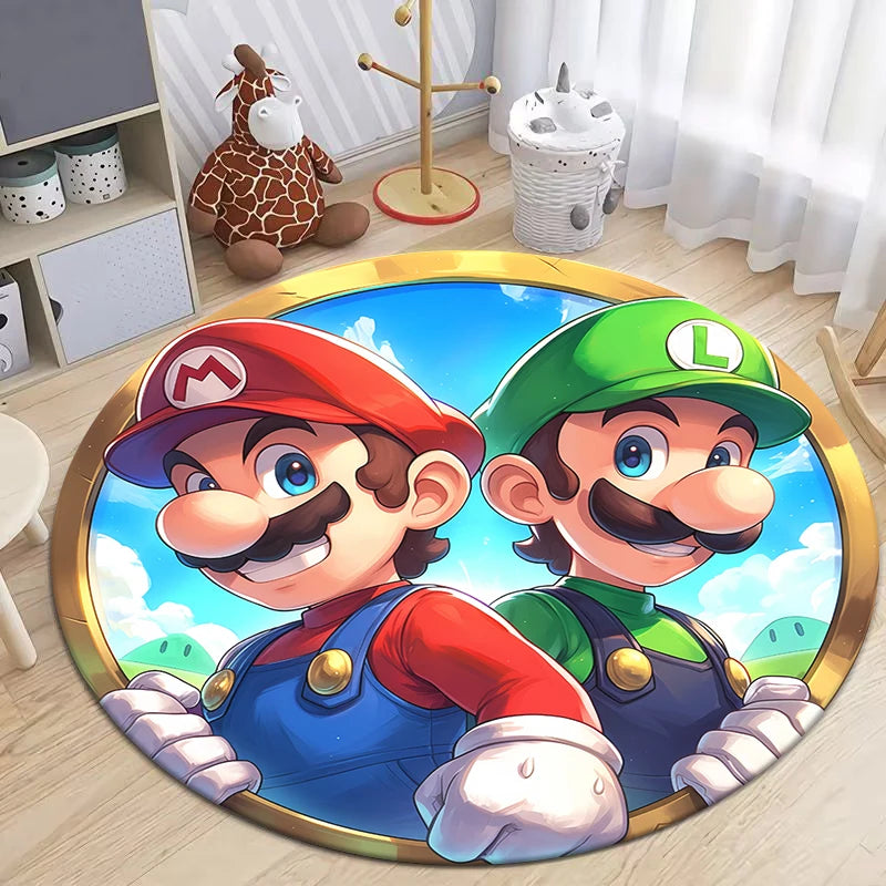 Mario Printed Circular Carpet Decorative