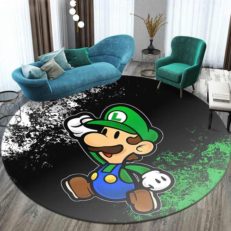 Mario Printed Circular Carpet Decorative