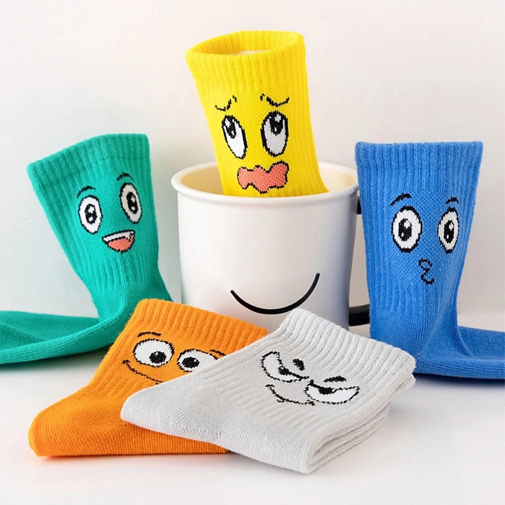 Emoticons Funny 
5 Pairs Kids Socks Breathable