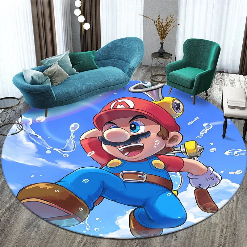 Mario Printed Circular Carpet Decorative