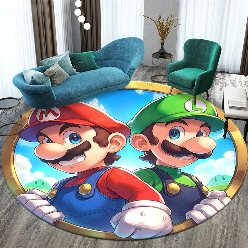 Mario Printed Circular Carpet Decorative