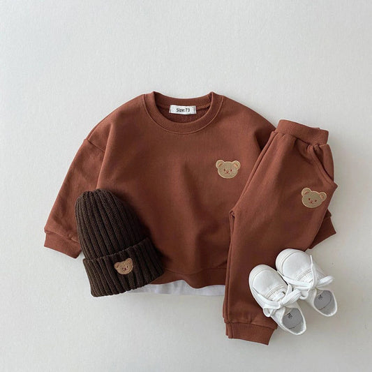 Sports Bear Sweatshirt Pants 2Pcs Suits Outfits