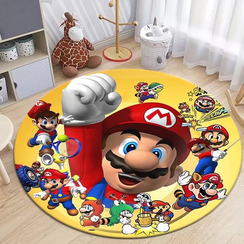 Mario Printed Circular Carpet Decorative