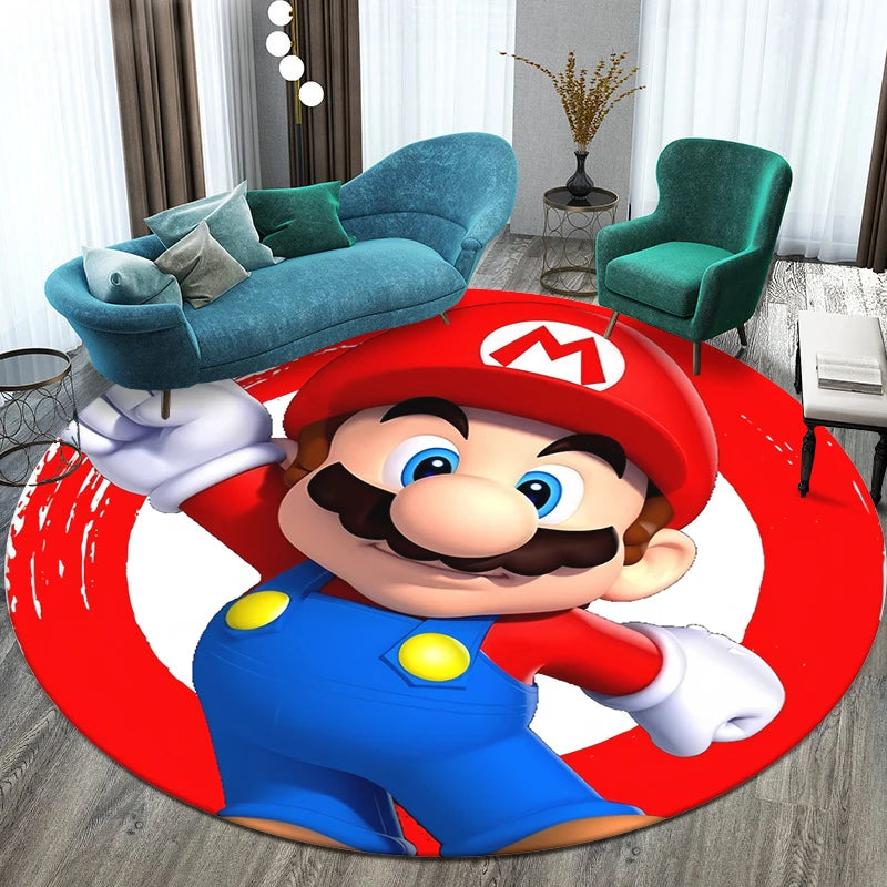 Mario Printed Circular Carpet Decorative