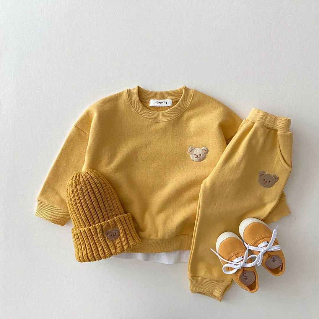 Sports Bear Sweatshirt Pants 2Pcs Suits Outfits