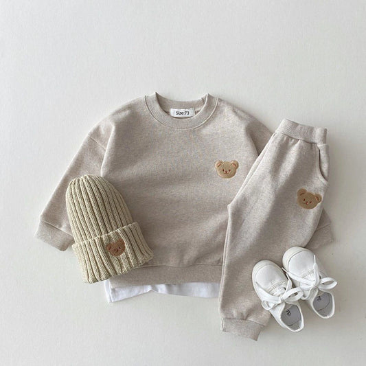 Sports Bear Sweatshirt Pants 2Pcs Suits Outfits