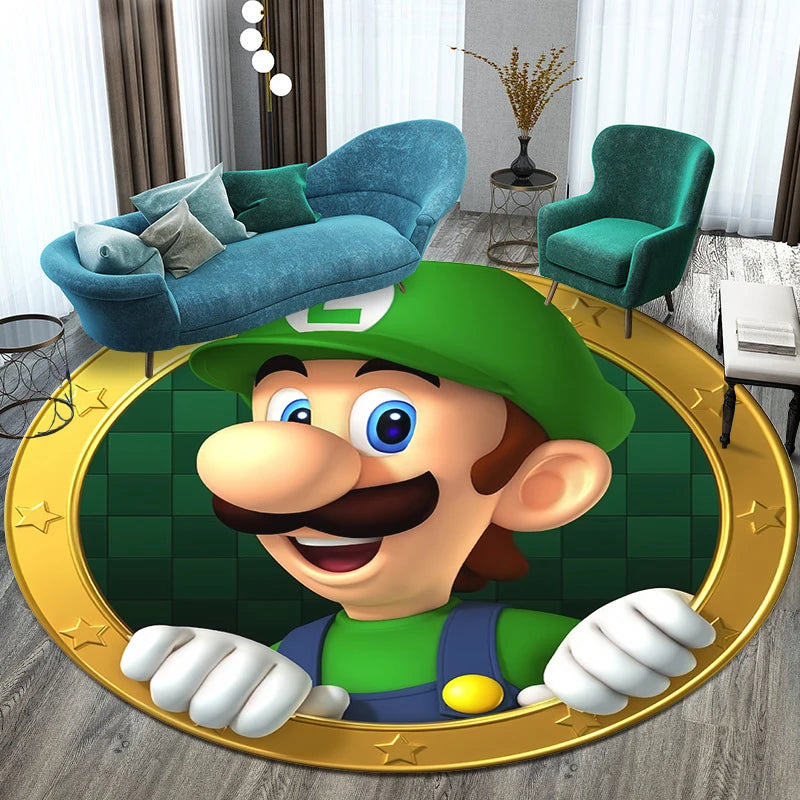 Mario Printed Circular Carpet Decorative