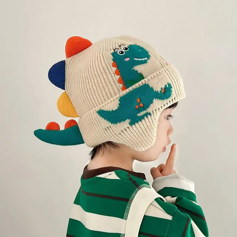 Winter Warm Baby Ear Protection Hat Dinosaur